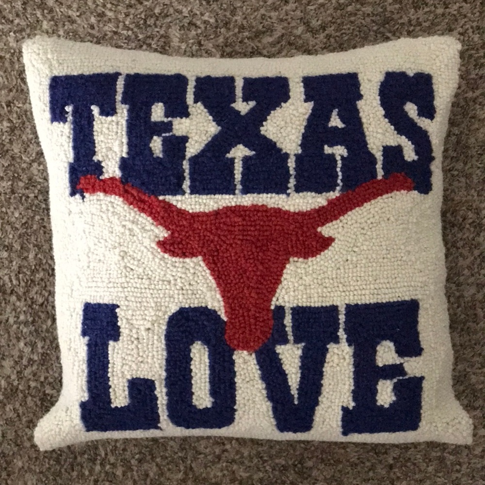 Texas Love wool throw pillow